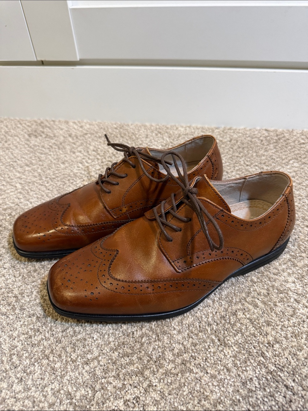 Florsheim Kids Brown Leather Wingtip Dress Shoes